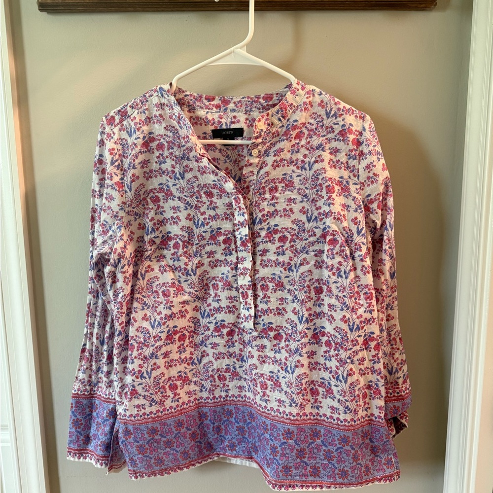 J Crew Floral Print Block Print Women's Top / Tunic